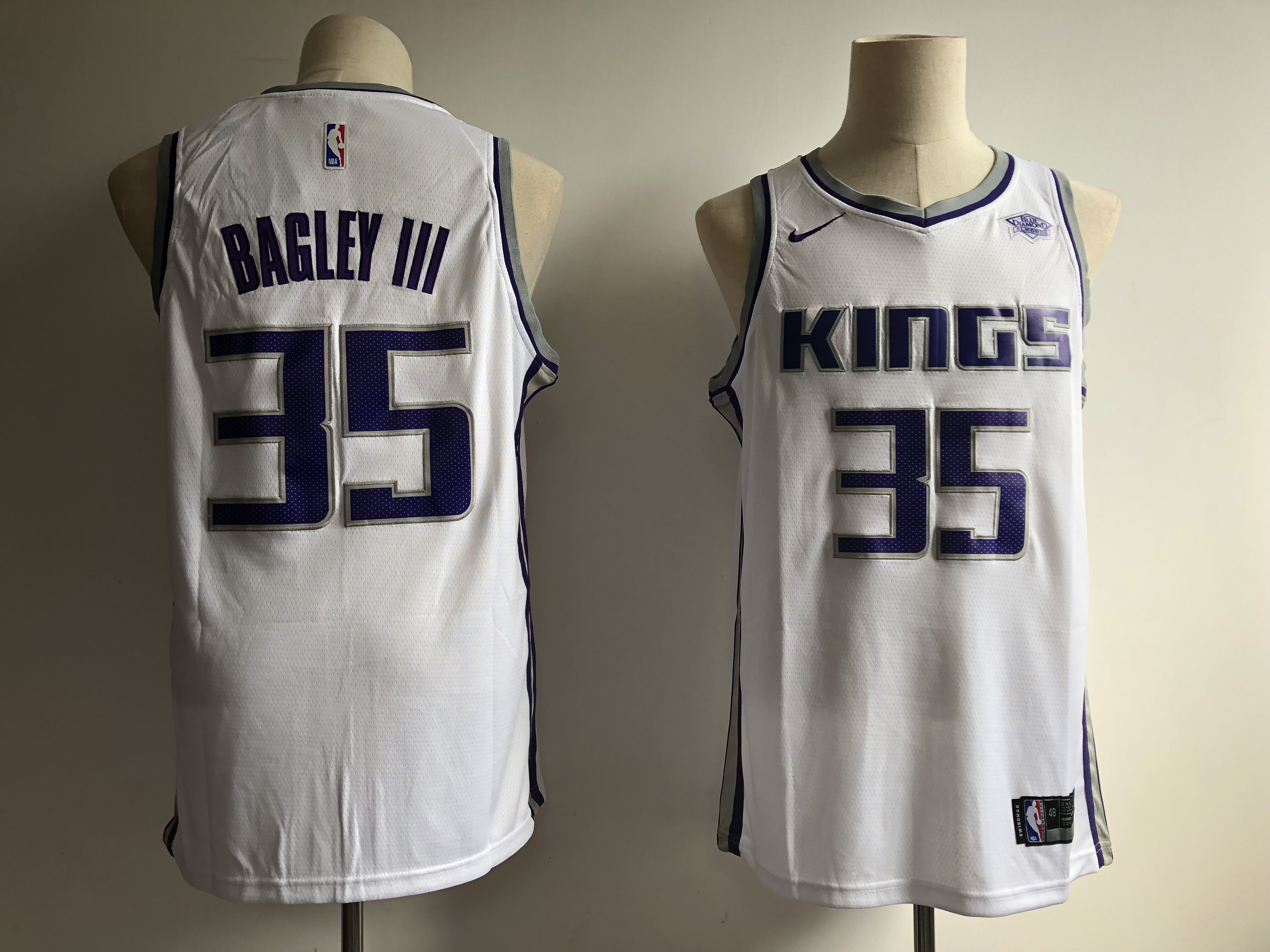 Men Sacramento Kings #35 Bagley III white Game Nike NBA Jerseys